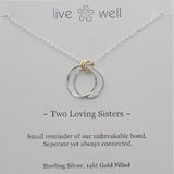 Two Loving Sisters Necklace By Live Well Gift Card
