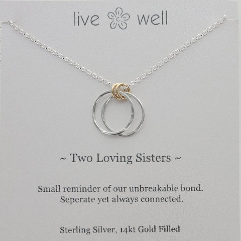 Two Loving Sisters Necklace By Live Well Gift Card