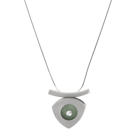 Mar Arrow Drop Sea Glass Pearl Pendant Necklace