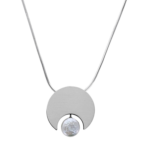  Mar Of Santa Barbara Crescent Moon Pearl Necklace