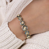 Marcia Moran Labradorite Sunburst Hinged Bracelet On