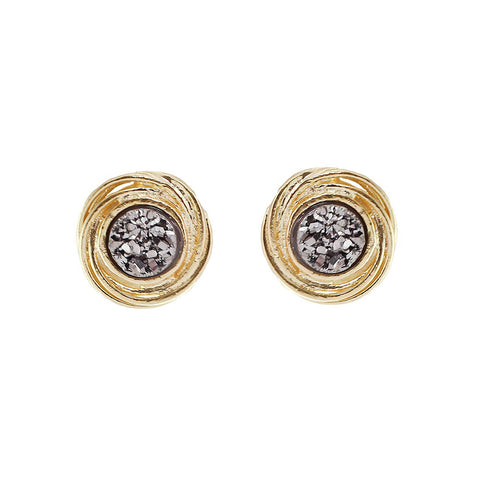 Marcia Moran Liya Titanium Druzy Post Earrings