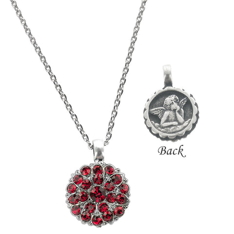 Mariana Guardian Angel Necklace Ruby Crystals