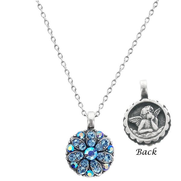 Mariana Guardian Angel Aquamarine Blue Crystals Necklace
