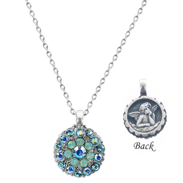 Mariana Crystal Guardian Angel Necklace Blue And Green