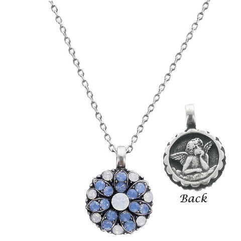 Mariana Angel Necklace Shades of Blue & White Crystals