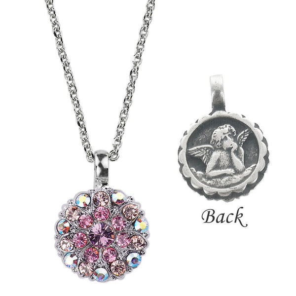 Mariana Pink Crystal Guardian Angel Necklace