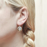 Marjorie Baer Disc And Diamond Layered Earrings On Ear