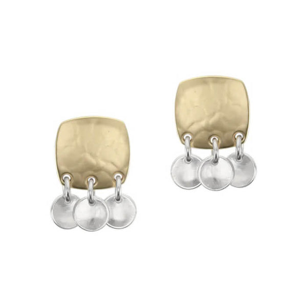 Marjorie Baer Fringed Mixed Metal Post Earrings