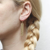 Marjorie Baer Gold Basketweave Earrings On Ear