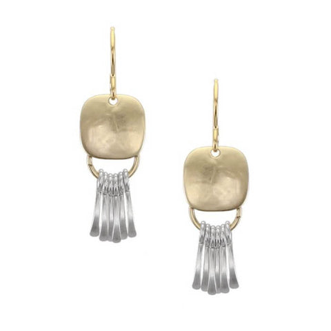 Marjorie Baer Gold Silver Fringe Earrings