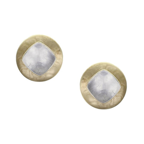 Marjorie Baer Gold Silver Layered Clip Earrings