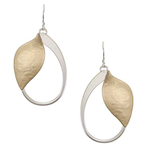 Marjorie Baer Graceful Leaf On Hoop Earrings