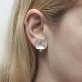 Marjorie Baer Hammered Stacked Rounded Triangles Clip Post Earrings