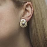 Marjorie Baer Intertwined Double Hoop Clip Earrings On Ear