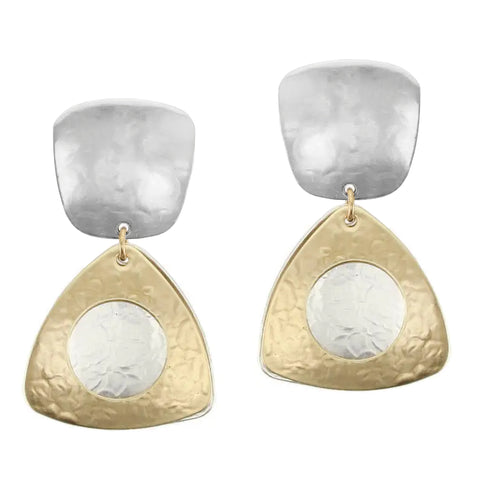 Marjorie Baer Layered Dimensional Triangle Clip Earrings