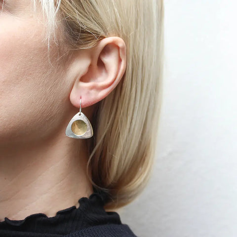 Marjorie Baer Layered Dimensional Triangle Earrings On