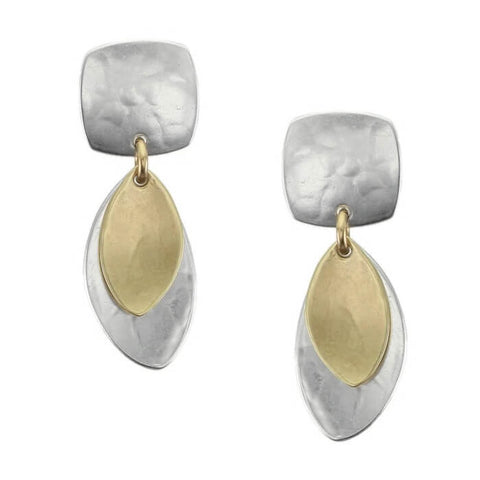 Marjorie Baer Layered Leaves Clip Earrings