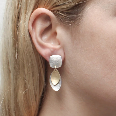 Marjorie Baer Layered Leaves Clip Earrings On Ear