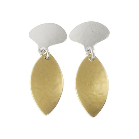 Marjorie Baer Mixed Metal Petal Drop Post Earrings