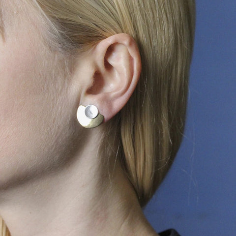 Marjorie Baer Rising Moon Post Earrings On Ear