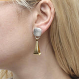 Marjorie Baer Rounded Square Loop Post Earrings On Ear