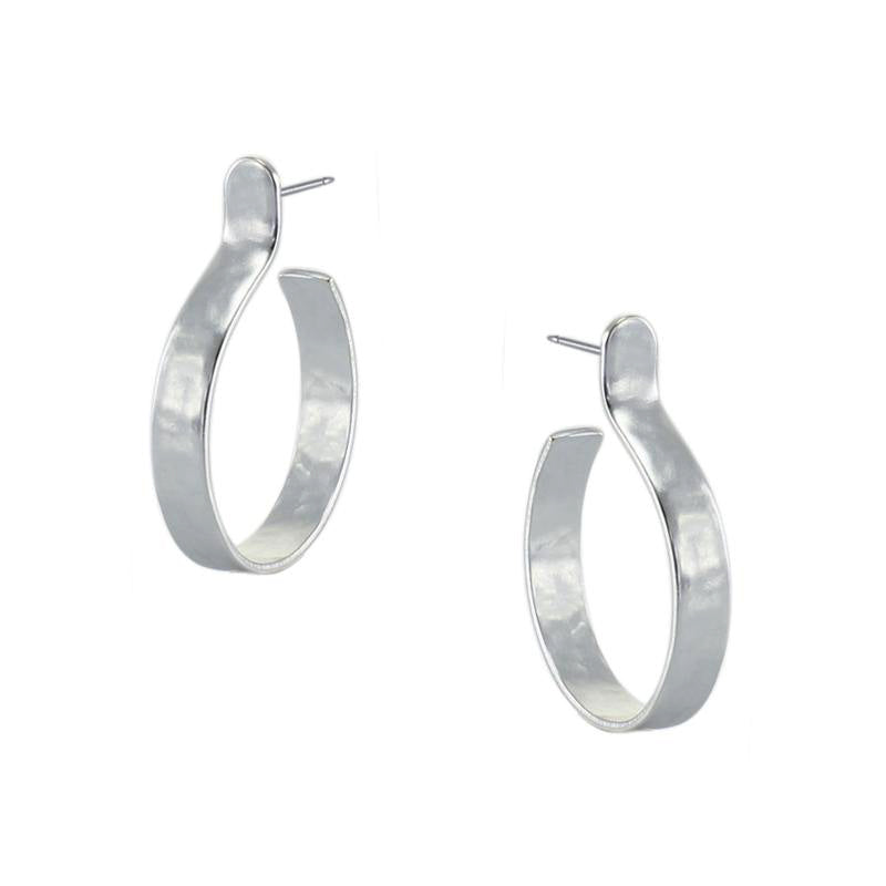 Silver post hoop earrings on sale
