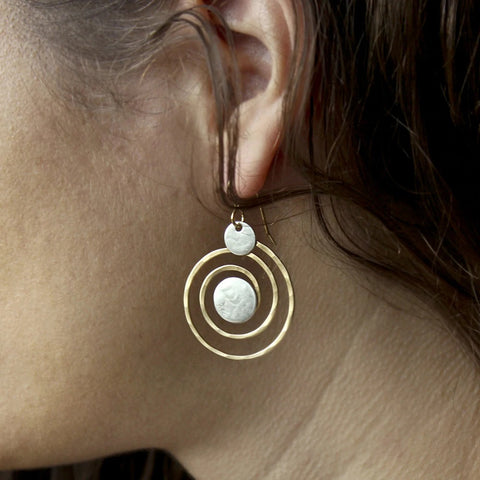 Marjorie Baer Spiraling Double Disc Earrings On Ear