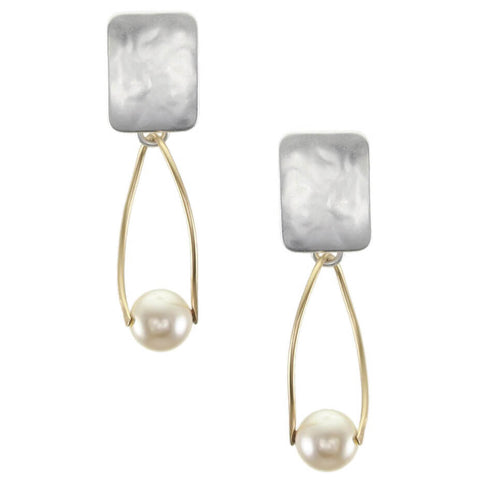 Marjorie Baer Swirling Pearl Clip Earrings