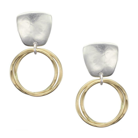 Marjorie Baer Tapered Square Clip Double Hoop Earrings