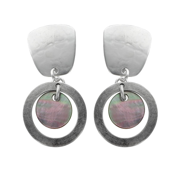 Marjorie Baer Tapered Square Clip Hoop Earrings With Mother Of Pearl