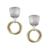 Marjorie Baer Tapered Square With Golden Knot Hoop Post Earrings
