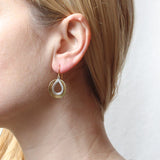 Marjorie Baer Teardrop Within Curved Hoop Earrings On Ear