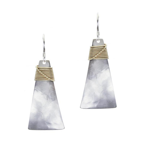 Marjorie Baer Trapezoid Crossed Wire Wrap Earrings