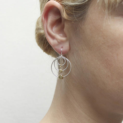 Marjorie Baer Triple Hoop Bead Earrings On Ear