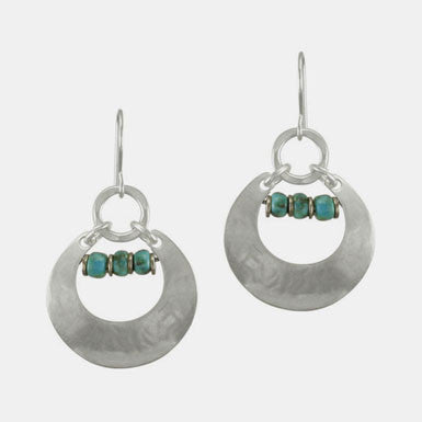 Marjorie Baer Turquoise Half Moon Hoop Earrings