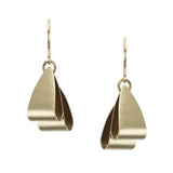 Marjorie Baer Two Layered Folded Triangles Wire Earrings