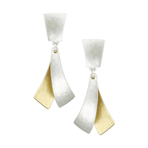 Marjorie Baer Two-Tone Arched Tabs Post Earrings