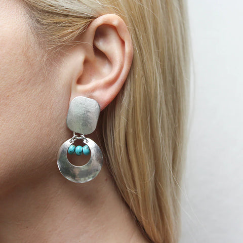 MarjorieBaer-Turquoise Crescent Moon Clip Earrings On