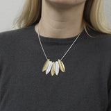 Overlapping Leaves Necklace on Model