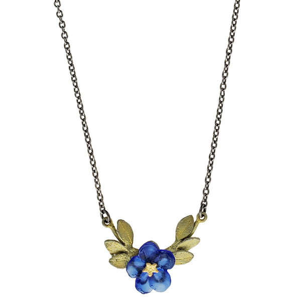 Michael Michaud Blue Violet Flower Necklace