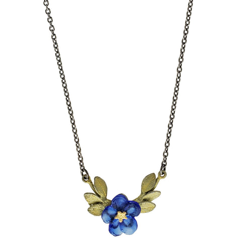 Michael Michaud Blue Violet Flower Necklace