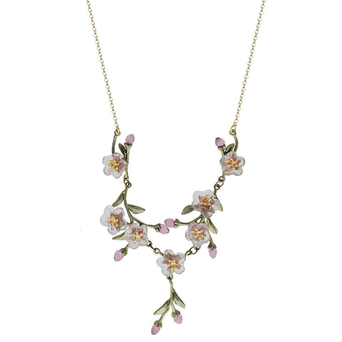  Michael Michaud Cascading 7 Flower Peach Blossom Necklace