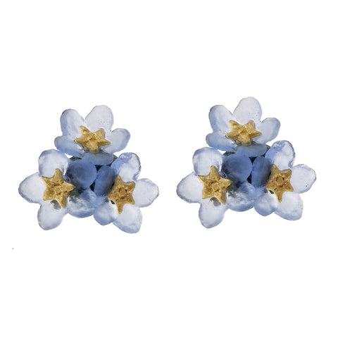  Michael Michaud Forget Me Not Triple Flower Post Earrings