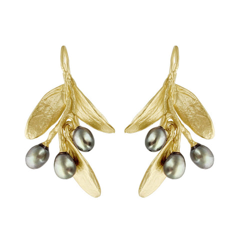 Michael Michaud Cast Bronze & Pearl Weeping Willow Earrings – Iriniri Designs Michael Michaud Cast Bronze & Pearl Weeping Willow Earrings – Iriniri Designs