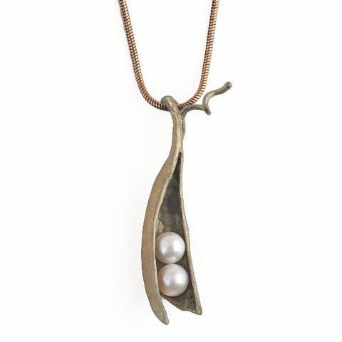 Michael Michaud Two Pearls Peapod Necklace
