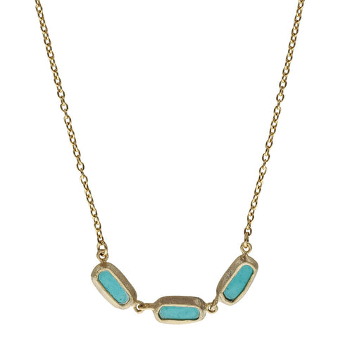 Michael Vincent Michaud Triple Caribbean Turquoise Geo Bubble Necklace