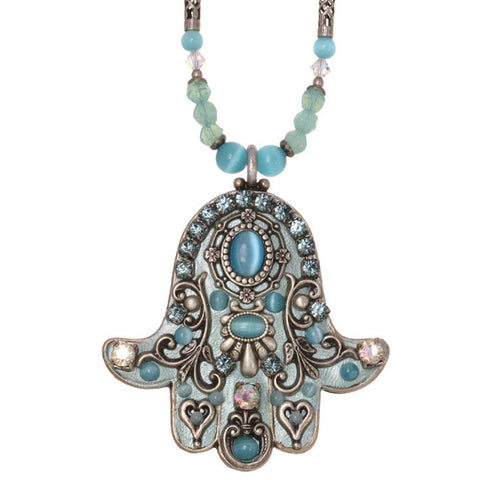 Michal Golan Cats Eye Hamsa Necklace