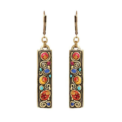 Michal Golan Colorful Bar Spiral Earrings