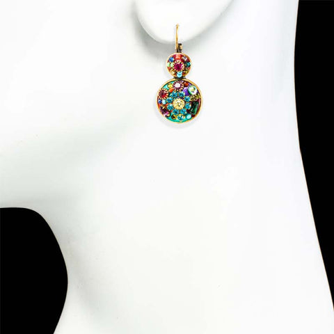 Michal Golan Double Circle Multi Bright Earrings On